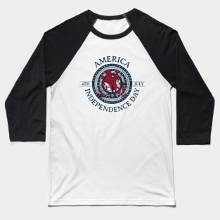 Independence Day with cowboy and horse Baseball T-Shirt